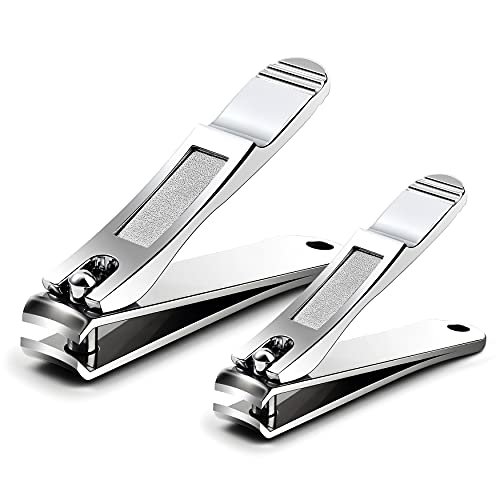 Nail Clippers,Splash-Proof Clippers,Easy Grip Nail Cutter ,Stainless Steel Toenails Household Nail Cutter As Gift, Size: Lagre, Black