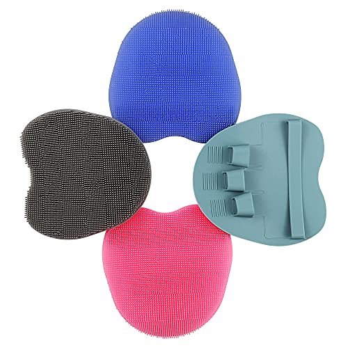 Silicone Shower Brush Silicone Body Brush Shower Scrubber with Added soap  Exfoliating Massage Bath Brush Set of 4 Shower Loofah Brush to Deep Cleaning  Skin 4 Colors