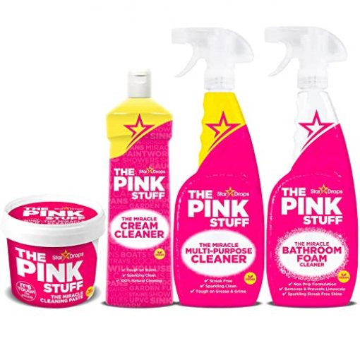 The Pink Stuff - Ultimate Bundle (1 Cleaning Paste, 1 Multi-Purpose Spray,  1 Cream Cleaner, 1 Bathroom Foam Cleaner)