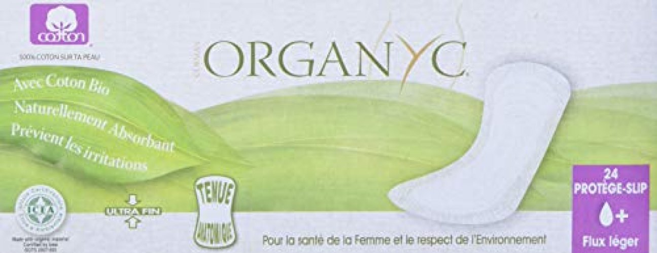 Organyc 100�rtified Organic Cotton Flat Panty Liner - Everyday Sanitary  Pad, Free from Wood Pulp, Perfumes, SAP and Chemicals - Light Flow+, 24 Co  - Imported Products from USA - iBhejo
