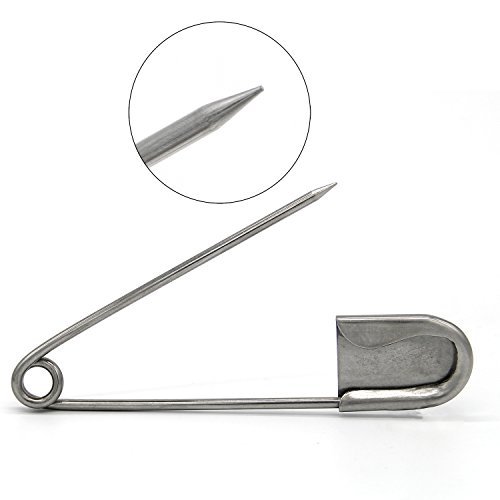  Set of 10 Giant Safety Pins, Tool Gadget Large Stainless Steel  Safety Pins for Heavy Duty Laundry