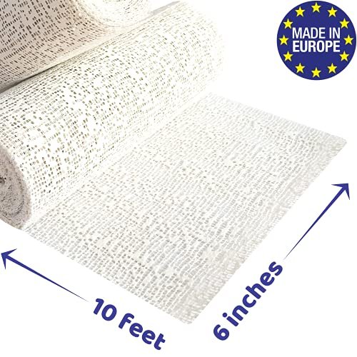 6 Inches x 10 Feet Plaster Cloth Gauze Premium for Hobby Crafts Scenery Molds Mask Art Belly Casting - Made in Europe - Bandages Strips Wrap Cast