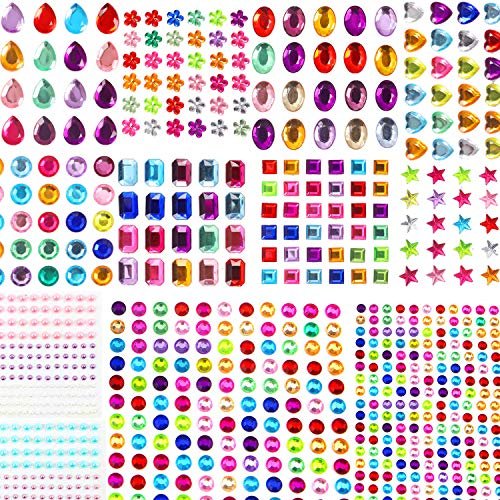 1782pcs Gems Stickers, Self Adhesive Gems for Crafts Bling Rhinestones for  Crafts, Assorted Shapes Jewels Rhinestones Stickers, Muticolor - Imported  Products from USA - iBhejo