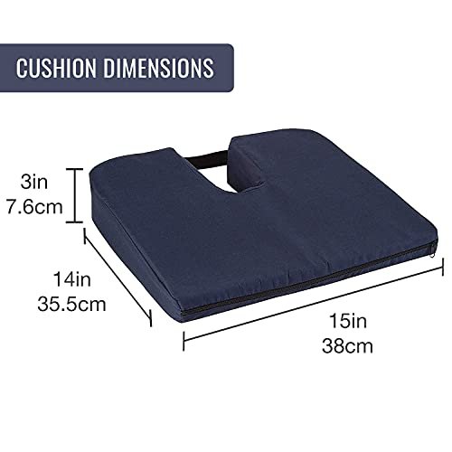  Seat Wedge Cushion, 15x14 In. Blue Washable Cover : Automotive