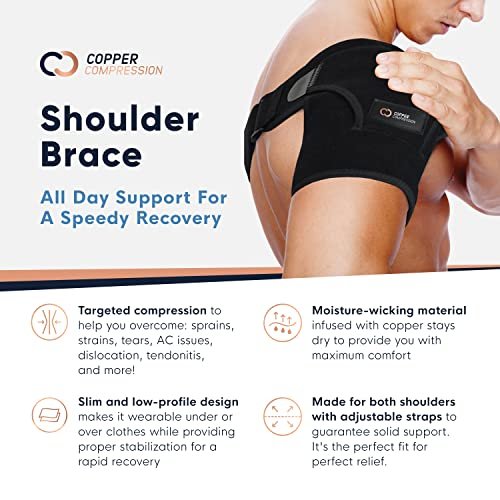 Copper Compression Shoulder Brace - Copper Infused Immobilizer For Torn  Rotator Cuff, Ac Joint Pain Relief, Dislocation, Arm Stability, Injuries, &  T - Imported Products from USA - iBhejo