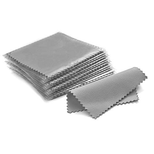 SEVENWELL 50pcs Jewelry Cleaning Cloth Gray Polishing Cloth for Sterling  Silver Gold Platinum Small Polish Cloth 8x8cm