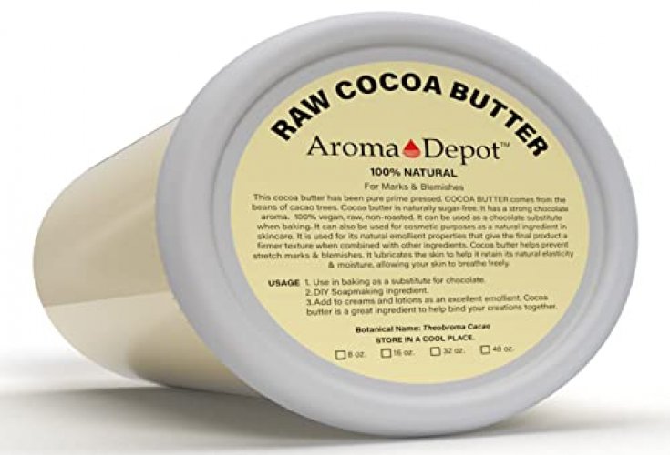 Aroma Depot 2lb / 32 oz Raw Cocoa Butter Unrefined 100% Natural Pure Great  for Skin, Body, Hair Care. DYI Body Butter, Lotions, Creams Reduces Fine