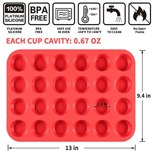 CAKETIME 12 Cups Silicone Muffin Pan - Nonstick BPA Free Cupcake Pan 1 Pack  Regular Size Silicone Mold