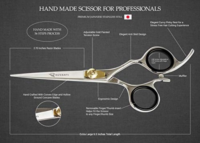 Hair Scissors -VERY SHARP- Barber Hair Cutting Scissors 6.5 inch Razor Edge  Hair Cutting Shears for Salon - Made from Stainless Steel
