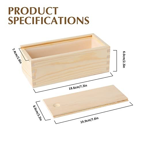 Rectangle Silicone Loaf Soap Mold with Wooden Box