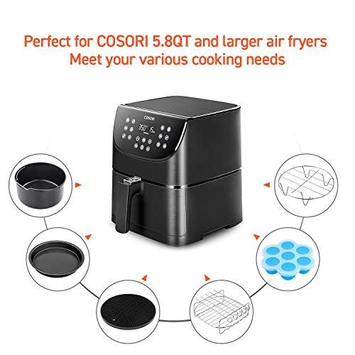 COSORI C158-6AC Air Fryer Accessories, Set of 6 Fit for Most 5.8Qt
