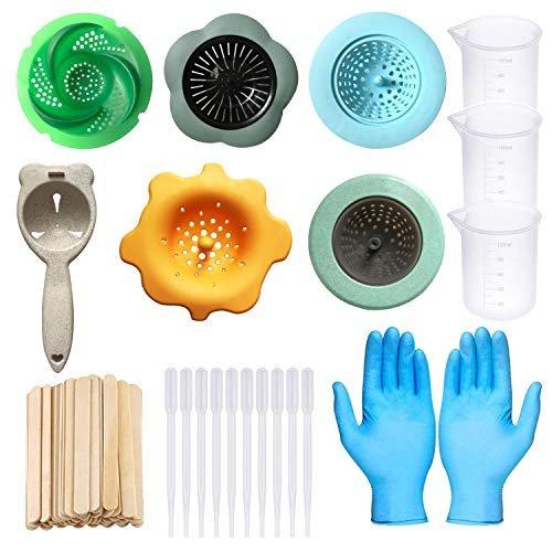 Allazone 30 PCS Acrylic Pouring Strainers Set, 6 PCS Plastic Silicone
