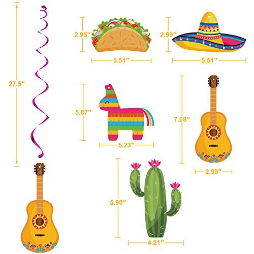 20Pcs Mexican Fiesta Hanging Swirl Decorations, Mexican Fiesta Cinco De  Mayo Party Supplies, Taco Twosday Birthday Theme, Taco Party Mexican Fiesta  C - Imported Products from USA - iBhejo