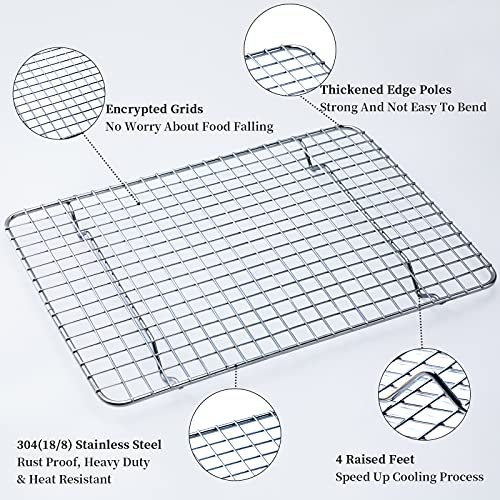 Cooling Rack For Baking, Aisoso Baking Rack with 18/8 Stainless Steel Bold  Grid Wire, Multi Use Oven Rack Fit Quarter Sheet Pan, Oven and Dishwasher