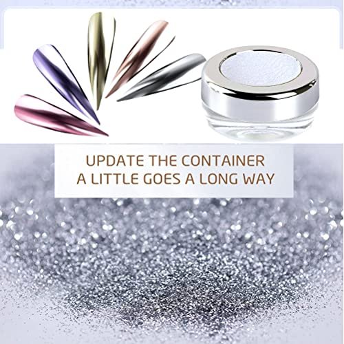 Prettydiva Silver Chrome Nail Powder - Rose Gold/Pink Silver Chrome Nails  Mirror Effect Nail Powders, Highlight Metallic Silver Nails Pigment Chrome  - Imported Products from USA - iBhejo