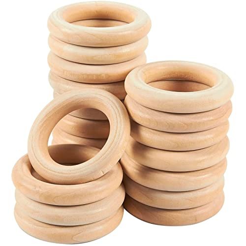 20 Pack Unfinished Natural Wood Rings For Crafts, Macrame Projects, Jewelry  Making, Diy Pendant Connectors (2.1 In) - Imported Products from USA -  iBhejo