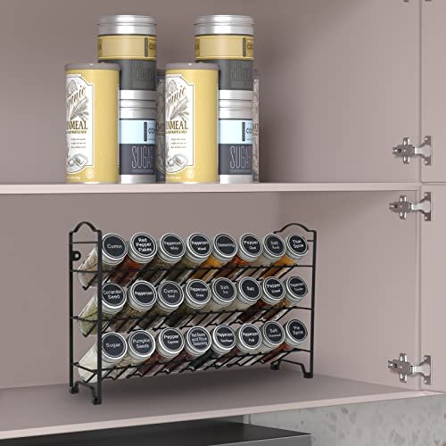 JONYJ 4 Tier Stackable Seasoning Rack Organizer, Detachable  Countertop Spice Jar Rack for Cabinet, Freestanding , Black Frosted Iron  Kitchen Counter Shelf : Home & Kitchen
