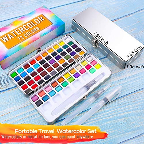 Trying a Really Cool Travel Watercolor Paint Set (Adult Coloring) 