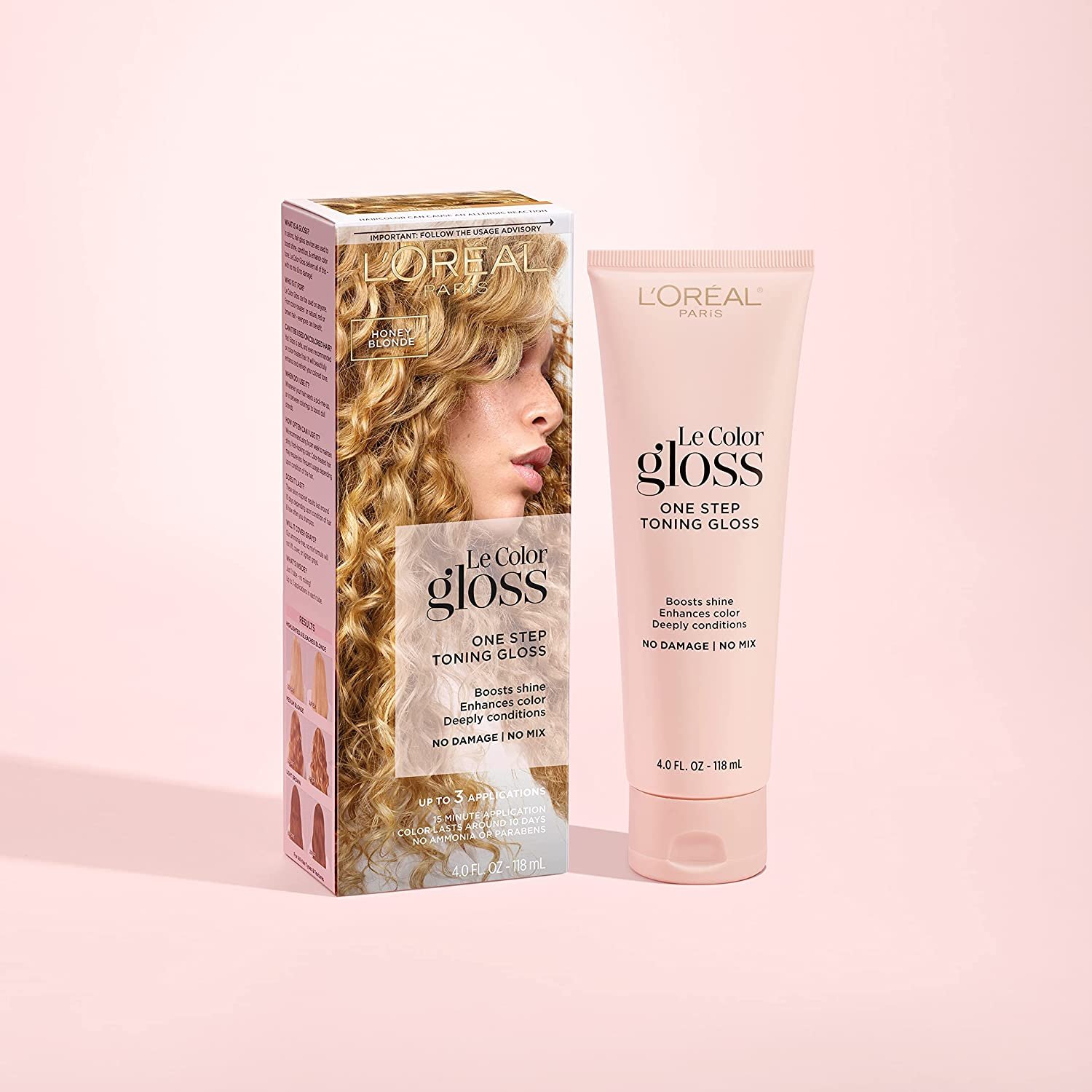 L Or Al Paris Le Color One Step Toning Hair Gloss, Honey Blonde, 4