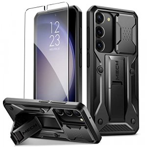 Tongate for Galaxy S23 Case with Sliding Camera Cover & Screen Protector, [10FT Military Drop Protection] Rugged Shockproof Black