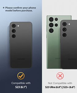 Tongate for Galaxy S23 Case with Sliding Camera Cover & Screen Protector, [10FT Military Drop Protection] Rugged Shockproof Black