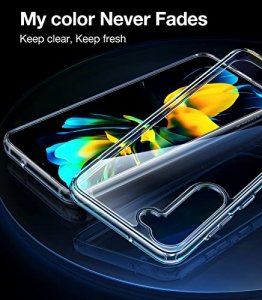 TORRAS Diamond Clear Designed for Samsung Galaxy S23 Case [Never Yellowing] [Military Grade Anti-Drop], Hard PC Back & Flexible Crystal Clear