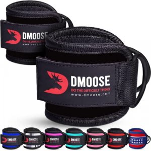 DMoose Ankle Strap for Cable Machine Attachments - Gym Ankle Cuff for Kickbacks, Glute Workouts, Leg Extensions, Curls, Booty Hip Abductors Exercise