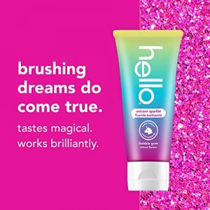 HELLO Bubblegum Unicorn Sparkle Toothpaste for Kids, 4.2 OZ
