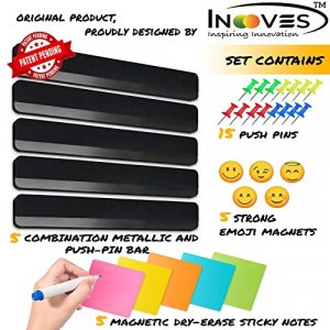 0 Inooves Combo Bulletin Board Strips - 5 Colors Felt Cork Board Strips  With Magnetic Strip, Cork Strips Bulletin Bar Strip As Hom
