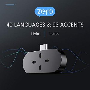 Timekettle Zero Language Translator Device  Supports 40 Languages & 93 Accents Mini Size Voice Translator & Voice Recorder for Traveling Learning 