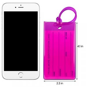 7 Pack TravelMore Luggage Tags for Suitcases, Flexible Silicone Travel ID Identification Labels Set for Bags & Baggage - Multi Color Pack