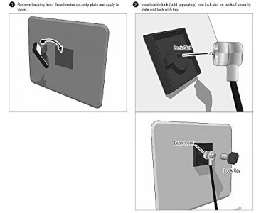 ARKON Square 3M VHB Adhesive Security Plate with Slot for Cables to Lock Down Laptops, Tablets, Monitors and Other Devices (APVHBLOCK)