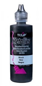 Tulip 17373 Dimensional Fabric Paint 4oz Metallic Black