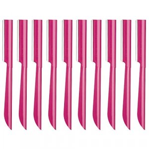 Miss Gorgeous London Eyebrow Razor, Eyebrow Razor Shaper for Men and Women, Grooming Shavers (red-10pcs)
