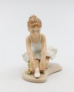 Cosmos Gifts 20865 Ballerina in White Ceramic Figurine, 3-7/8-Inch