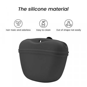 AUDWUD- Silicone Dog Treat Pouch - Clip on Portable Training Container  Convenient Magnetic Buckle Closing and Waist Clip - BPA Free