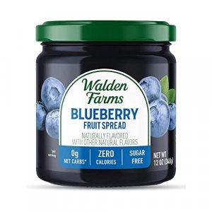 Walden Farms Blueberry Fruit Spread, Natural Sugar Free Jam, Thick and Delicious Breakfast, Snack, or Dessert Topping, No Fat or Calories, 12-oz. Jar