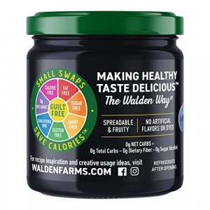 Walden Farms Blueberry Fruit Spread, Natural Sugar Free Jam, Thick and Delicious Breakfast, Snack, or Dessert Topping, No Fat or Calories, 12-oz. Jar
