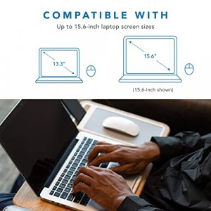 LapGear Home Office Lap Desk with Device Ledge, Mouse Pad, and Phone Holder - Espresso Woodgrain - Fits up to 15.6 Inch Laptops - Style No. 91575