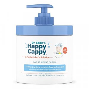 Happy Cappy Dr. Eddie's Moisturizing Cream For Children, Soothes Dry, Itchy, Irritated, Eczema Prone Skin, Dermatologist Tested, No Fragrance, No Dye