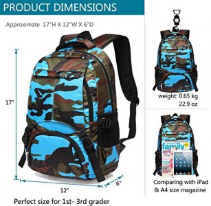 BLUEFAIRY Boys Backpack Kids Elementary School Bags for Kindergarten Primary Bookbags for Back to School Lightweight Waterproof Nylon Sturdy Gifts(Ca