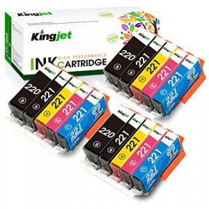 Kingjet Compatible PGI220 CLI221 Ink Cartridge Replacement for Canon PGI-220 CLI-221 Work with MX870 MX860 MP620 MP560 MP980 (3 Large Black, 3 Cyan, 