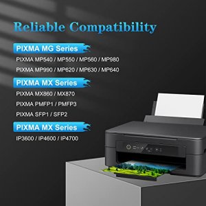 Kingjet Compatible PGI220 CLI221 Ink Cartridge Replacement for Canon PGI-220 CLI-221 Work with MX870 MX860 MP620 MP560 MP980 (3 Large Black, 3 Cyan, 