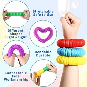 Vanblue Large 8 Pcs Pop Tubes Fidget Toys Autism Sensory Toys Fidget Tubes Party Favors Valentines Day Gift for Kids Toddler ADHD Anxiety Stress Reli