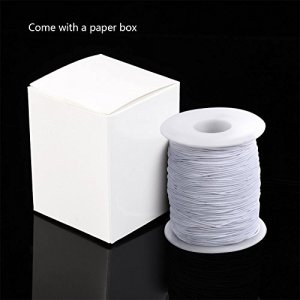 Outus Elastic Cord Stretch Thread Beading Cord Fabric Crafting String, 0.8 mm, White (100 Meters)
