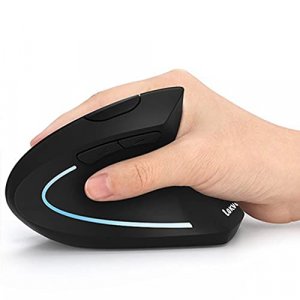 Ergonomic Mouse, LEKVEY Vertical Wireless Mouse - Rechargeable 2.4GHz Optical Vertical Mice : 3 Adjustable DPI 800/1200/1600 Levels 6 Buttons, for La