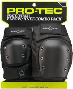 Pro-Tec Street Knee and Elbow Pad Protective Gear Set, Medium, Black