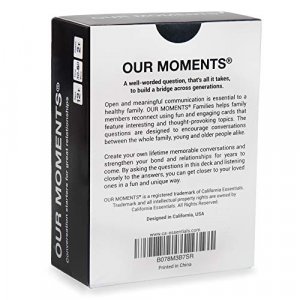 OUR MOMENTS Families: 100 Conversation Starter Cards for Families and Kids - Relationship Building - Car Travel, Road Trip & Card Game for Healthy Lo