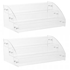 Clear Nail Polish Display Holder 2PCS 3 Layers, Yebeauty Acrylic Organizer Storage Tray Rack Stand Holder for Cosmetic Eyeglasses Lash Display