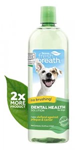 TropiClean Fresh Breath Original Dog Dental Water Additive - Dog Breath Freshener For Clean Teeth, 33.8 Ounce